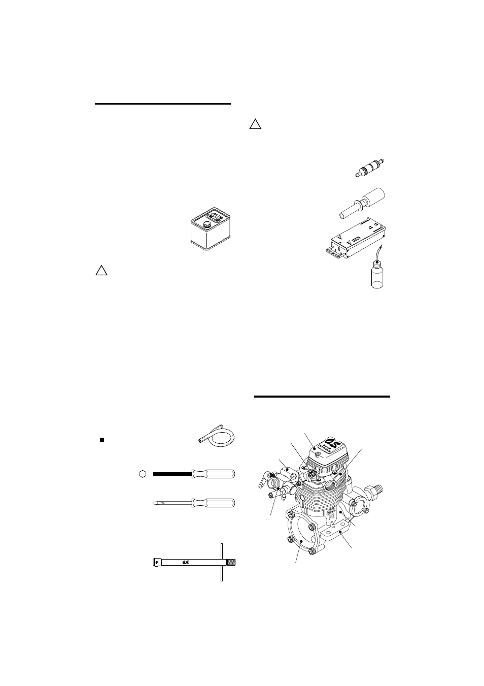 Before starting, Basic engine parts | O.S. Engines FS-26S-C II User Manual | Page 5 / 16