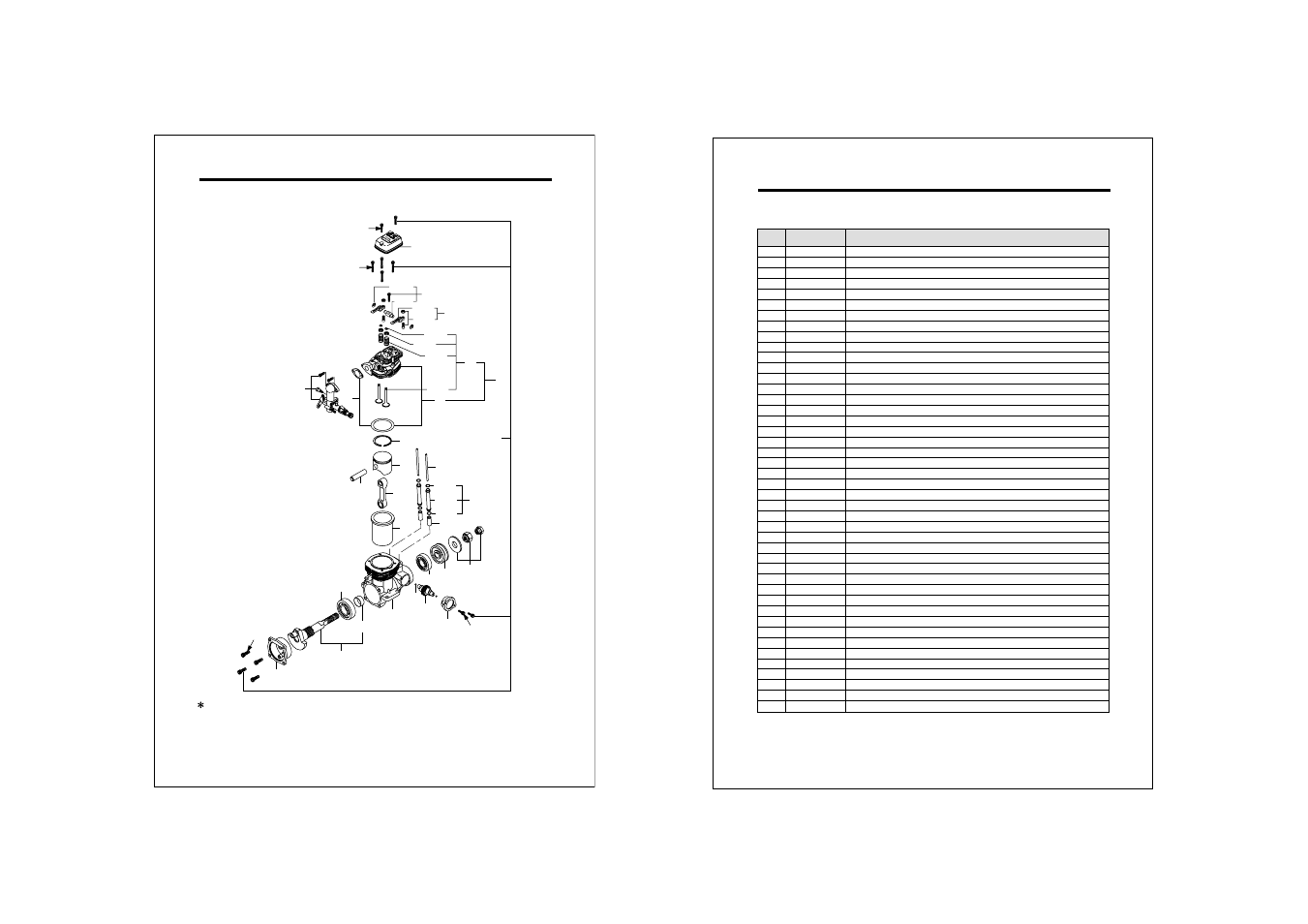 Fs-30s engine exploded view, Fs-30s parts list | O.S. Engines FS-30S User Manual | Page 18 / 22
