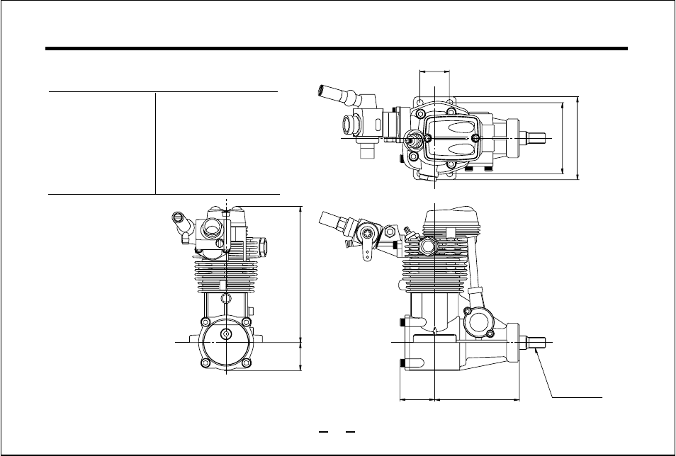 Fs-40s-c three view drawing | O.S. Engines FS-40S-CX User Manual | Page 28 / 30