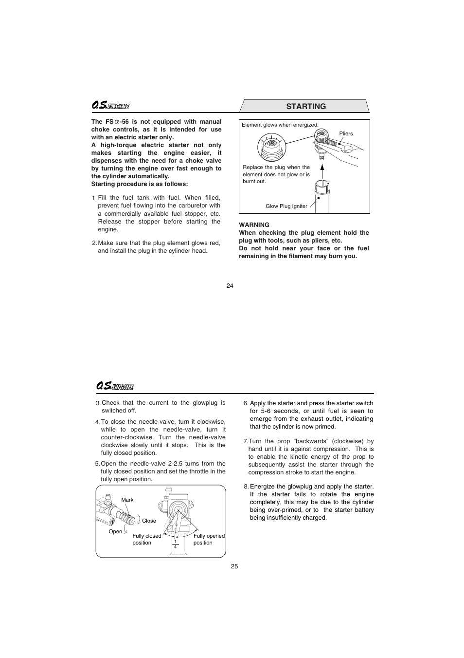 Starting | O.S. Engines FS-56a User Manual | Page 13 / 21