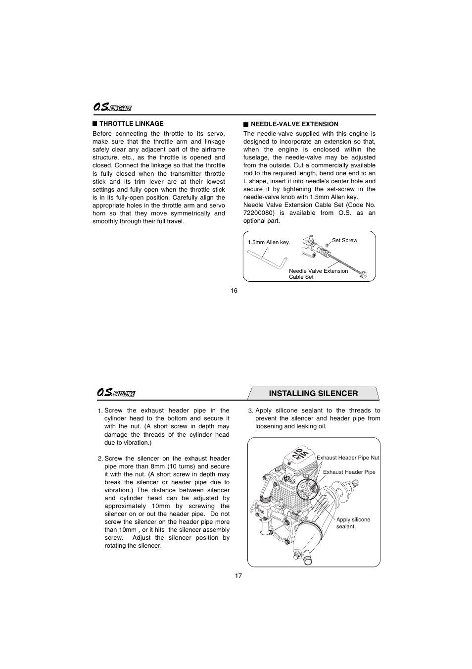 Installing silencer | O.S. Engines FS-56a User Manual | Page 9 / 21