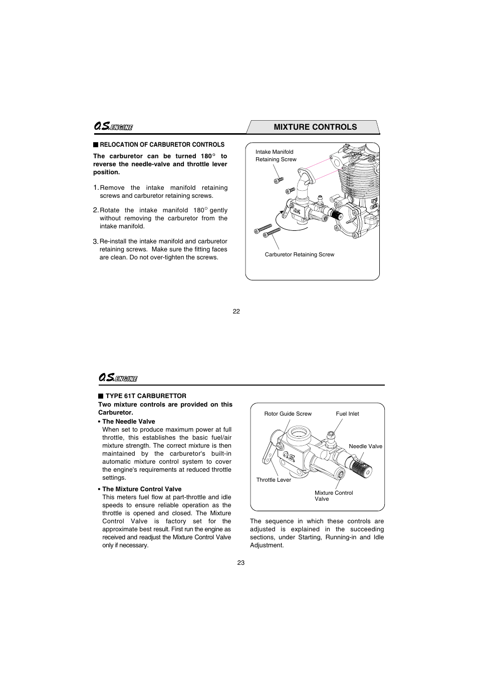 Mixture controls | O.S. Engines FS62V User Manual | Page 12 / 21