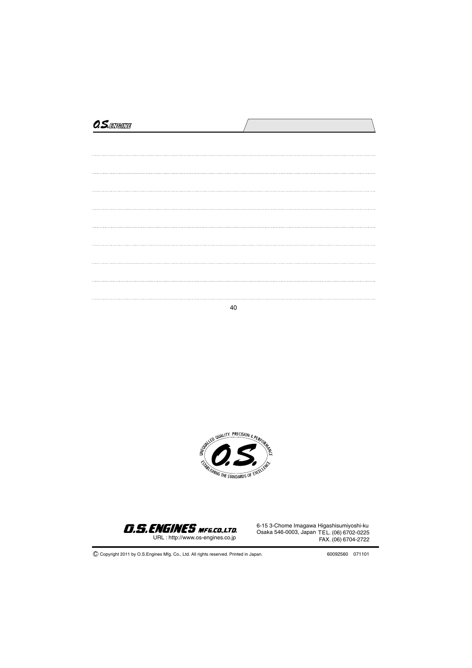 O.S. Engines FS62V User Manual | Page 21 / 21