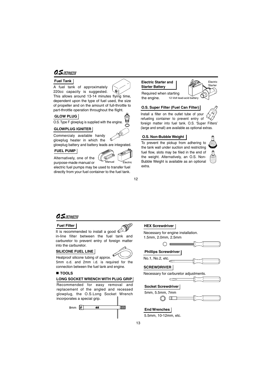 O.S. Engines FS62V User Manual | Page 7 / 21