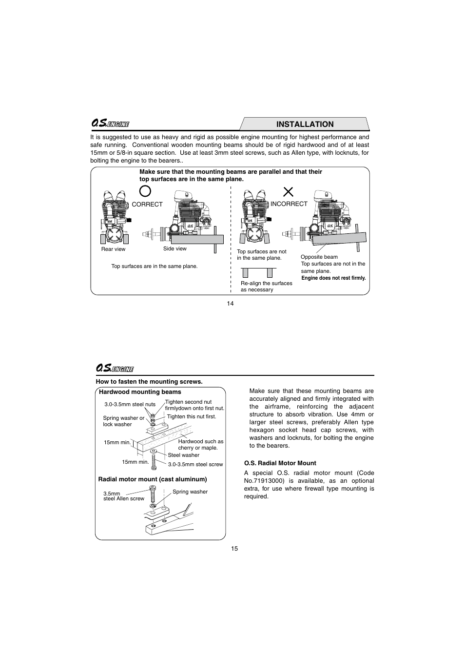 Installation | O.S. Engines FS62V User Manual | Page 8 / 21