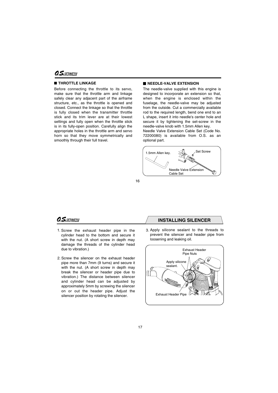 Installing silencer | O.S. Engines FS62V User Manual | Page 9 / 21