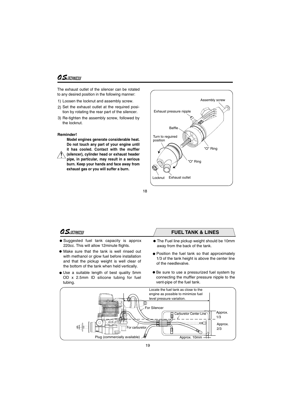 Fuel tank & lines | O.S. Engines FS72-a User Manual | Page 10 / 21