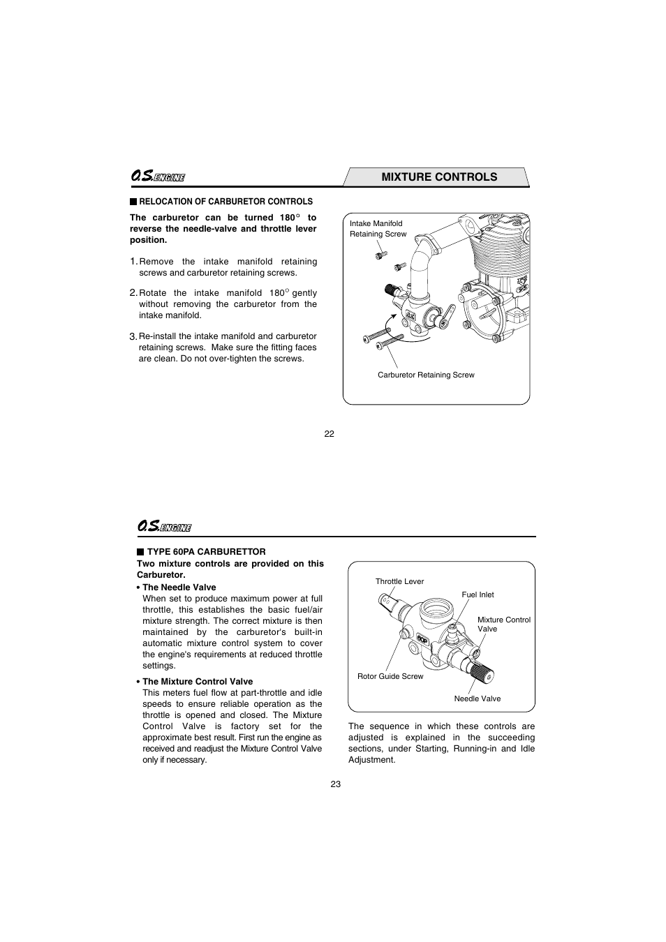 Mixture controls | O.S. Engines FS95V User Manual | Page 12 / 21