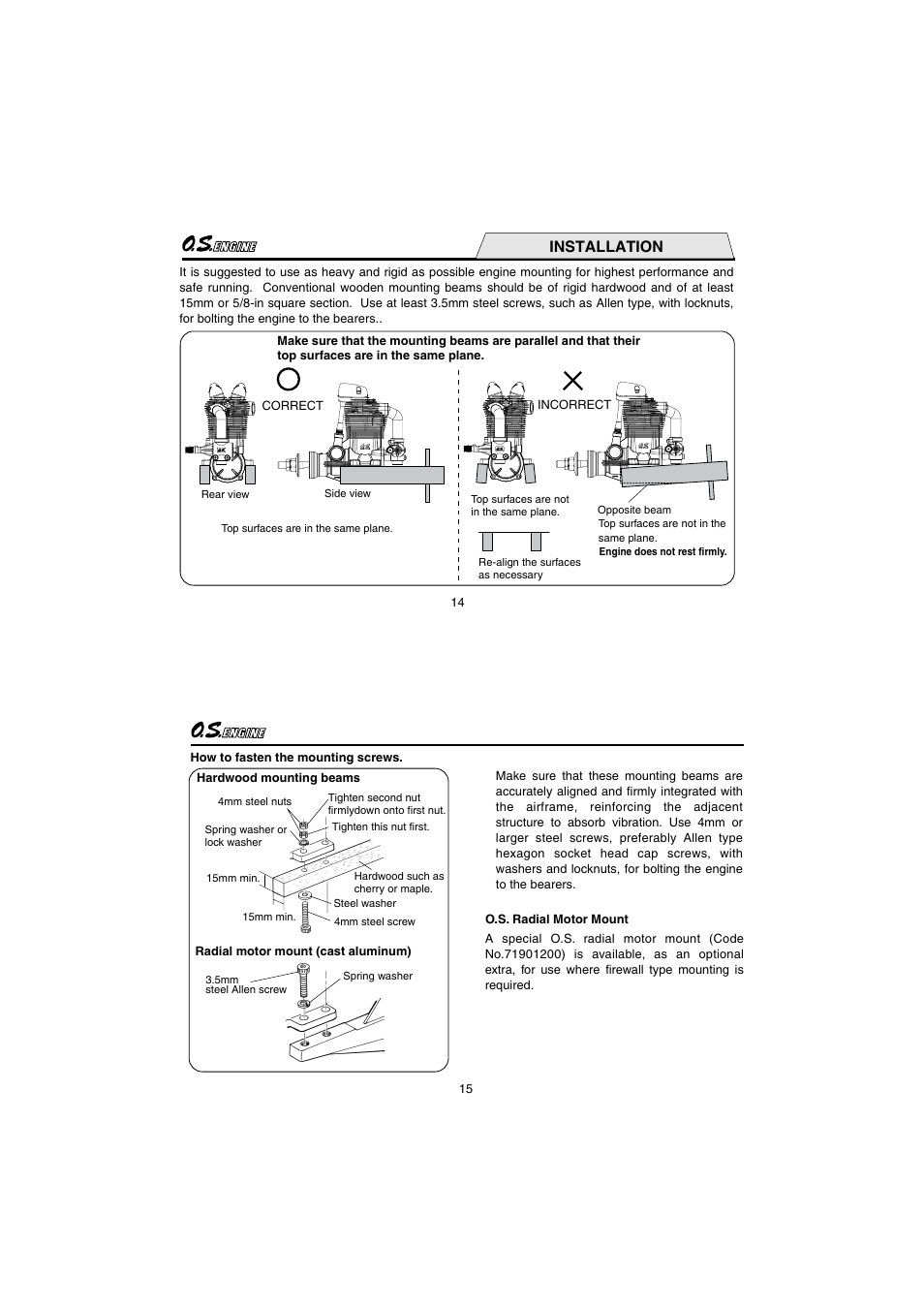 Installation | O.S. Engines FS95V User Manual | Page 8 / 21