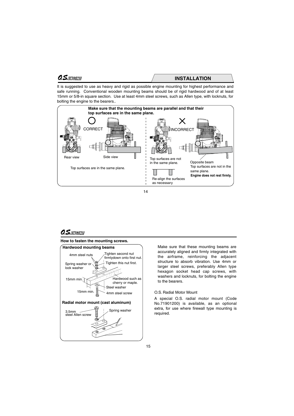 Installation | O.S. Engines FS110-a w/Pump User Manual | Page 8 / 21