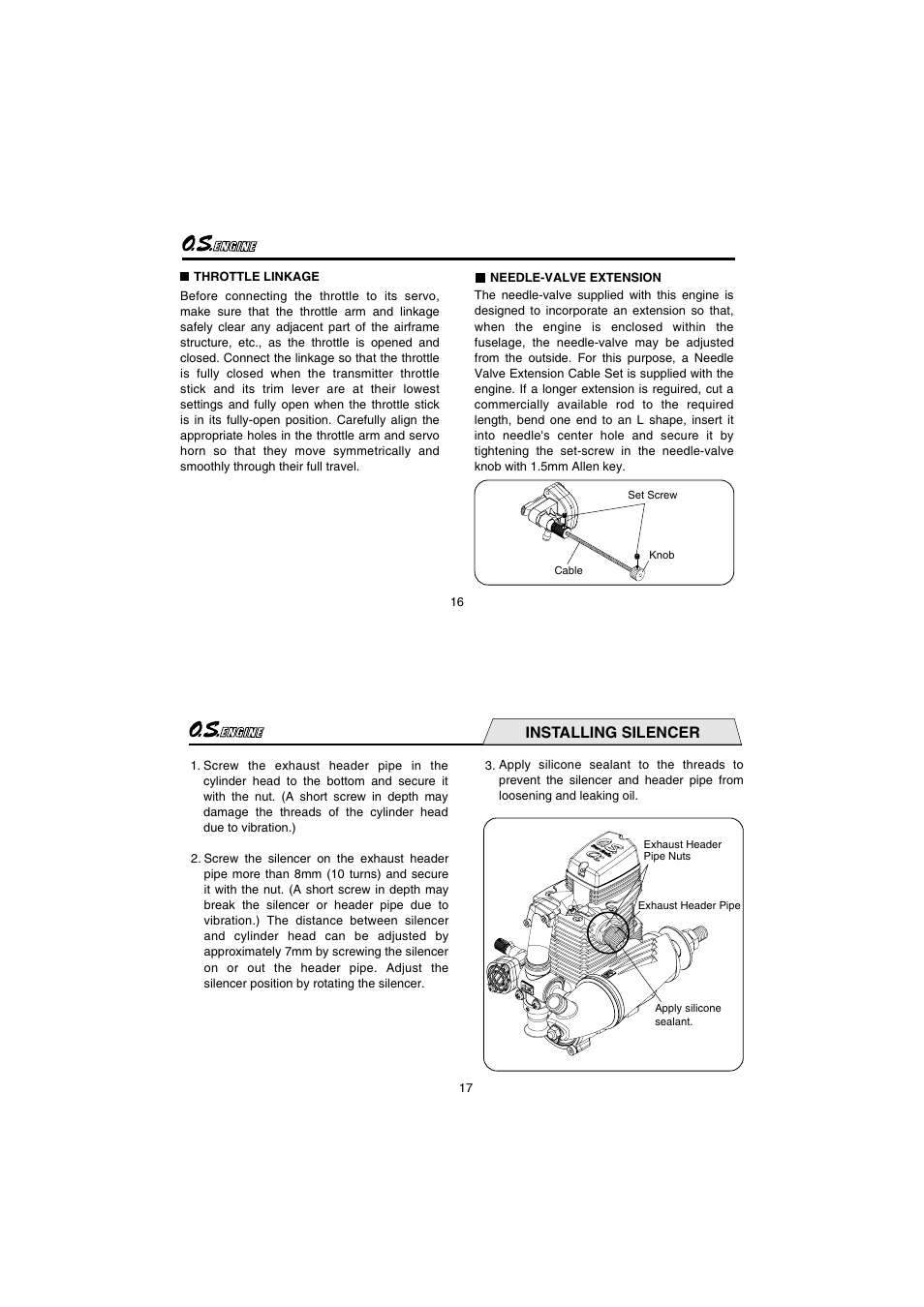 Installing silencer | O.S. Engines FS110-a w/Pump User Manual | Page 9 / 21