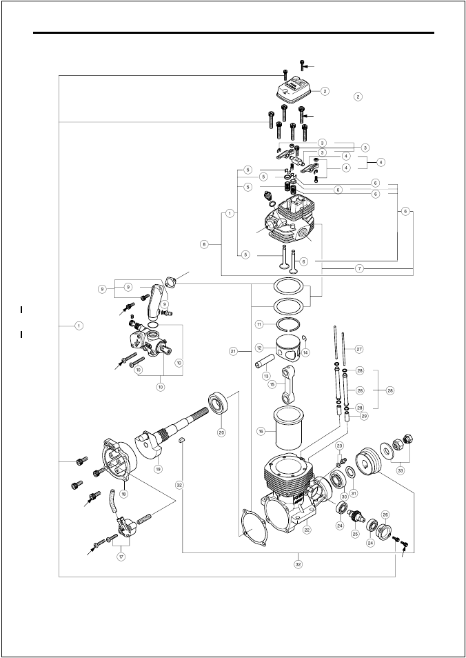 Exploded view | O.S. Engines FS-120S III User Manual | Page 21 / 26