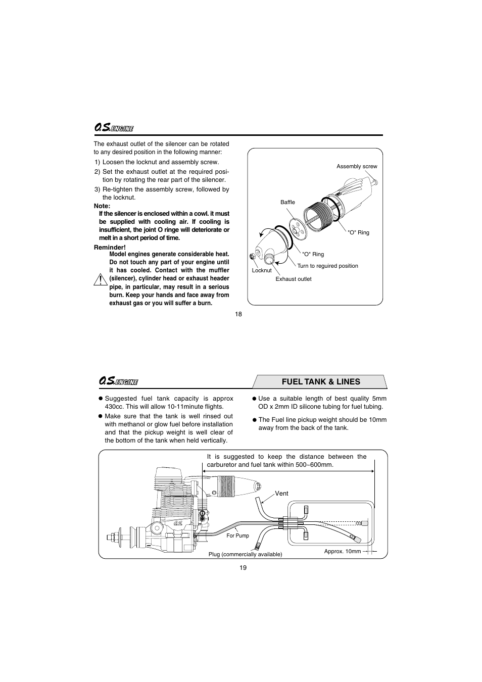 Fuel tank & lines | O.S. Engines FS155-a w/Pump User Manual | Page 10 / 21