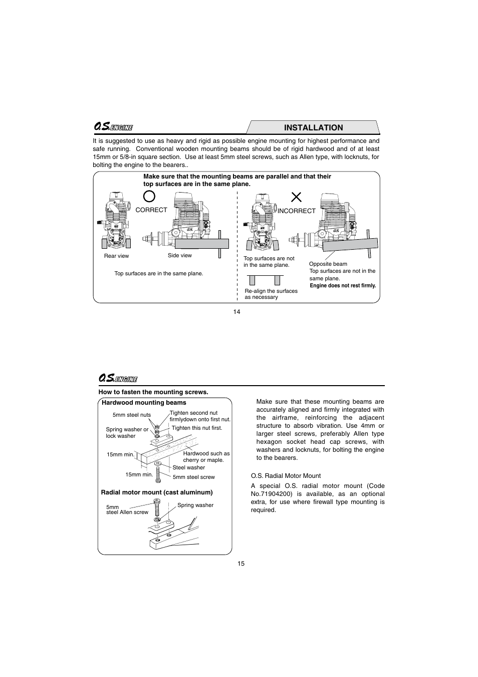 Installation | O.S. Engines FS155-a w/Pump User Manual | Page 8 / 21