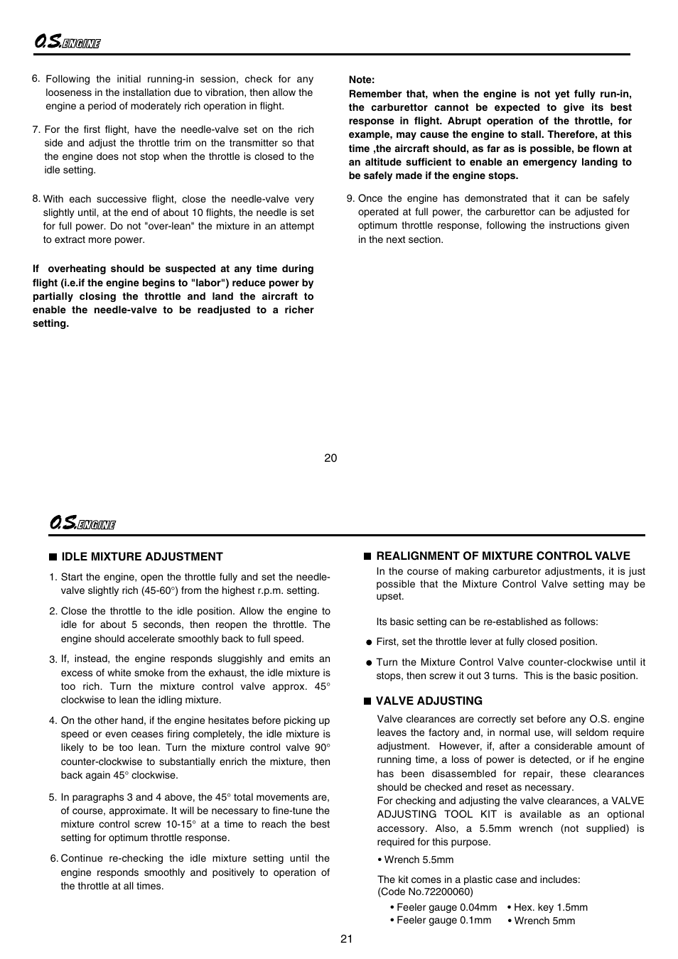 O.S. Engines FS-200S User Manual | Page 11 / 15