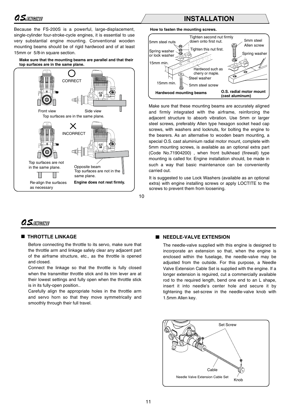 Installation | O.S. Engines FS-200S User Manual | Page 6 / 15