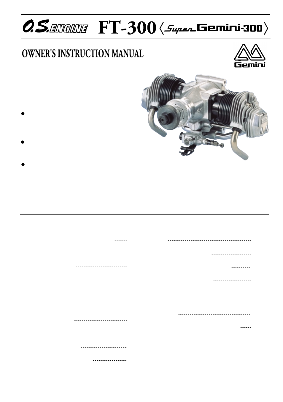 O.S. Engines FT-300 Gemini User Manual | 17 pages