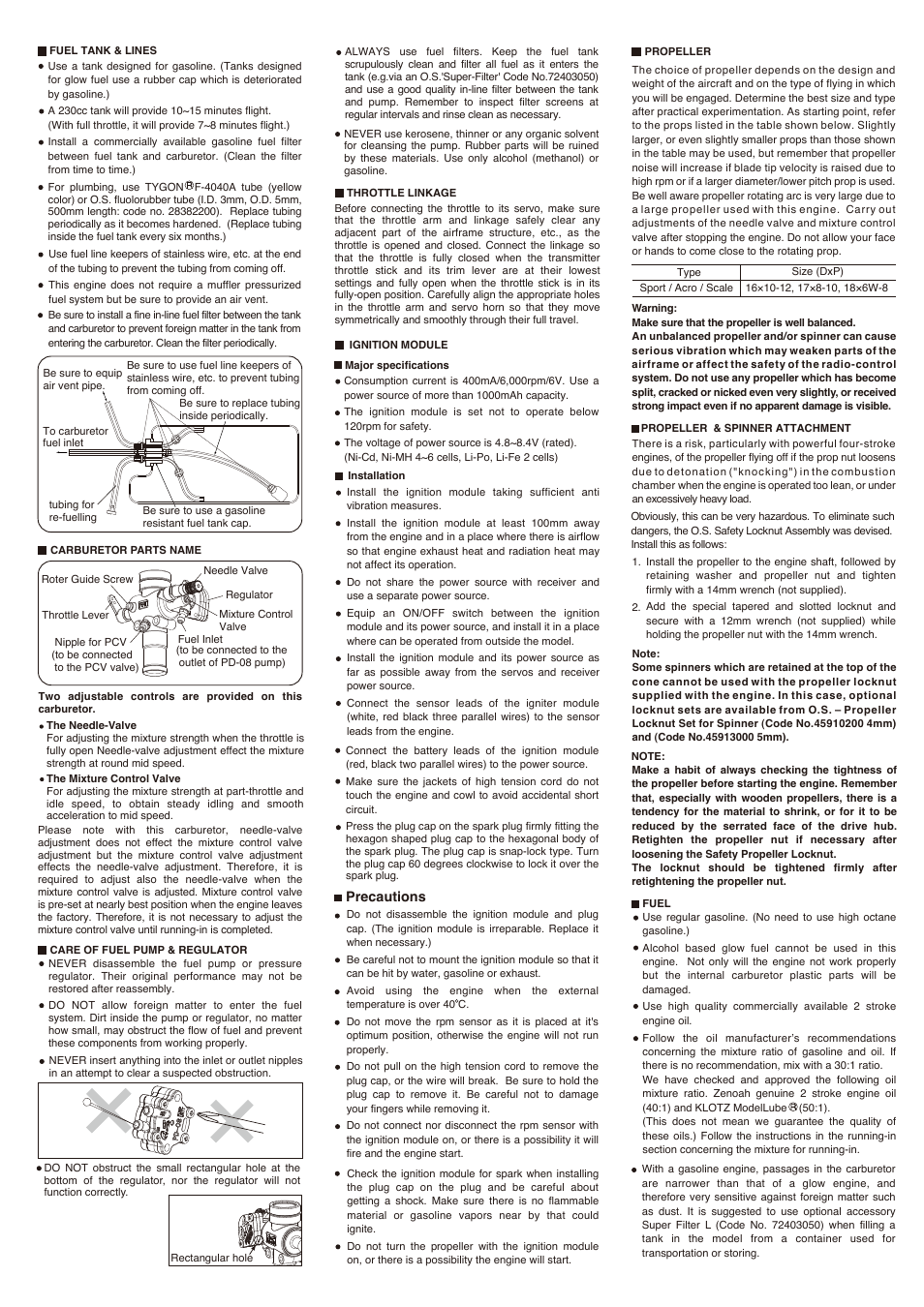 O.S. Engines GF30 User Manual | Page 2 / 4