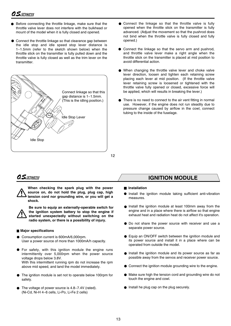 Ignition module | O.S. Engines GT55 User Manual | Page 7 / 18