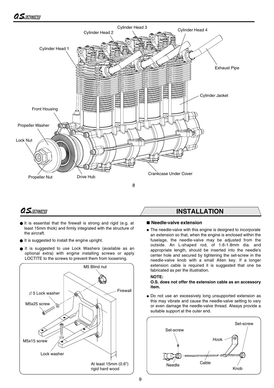 Installation | O.S. Engines IL-300 User Manual | Page 5 / 18
