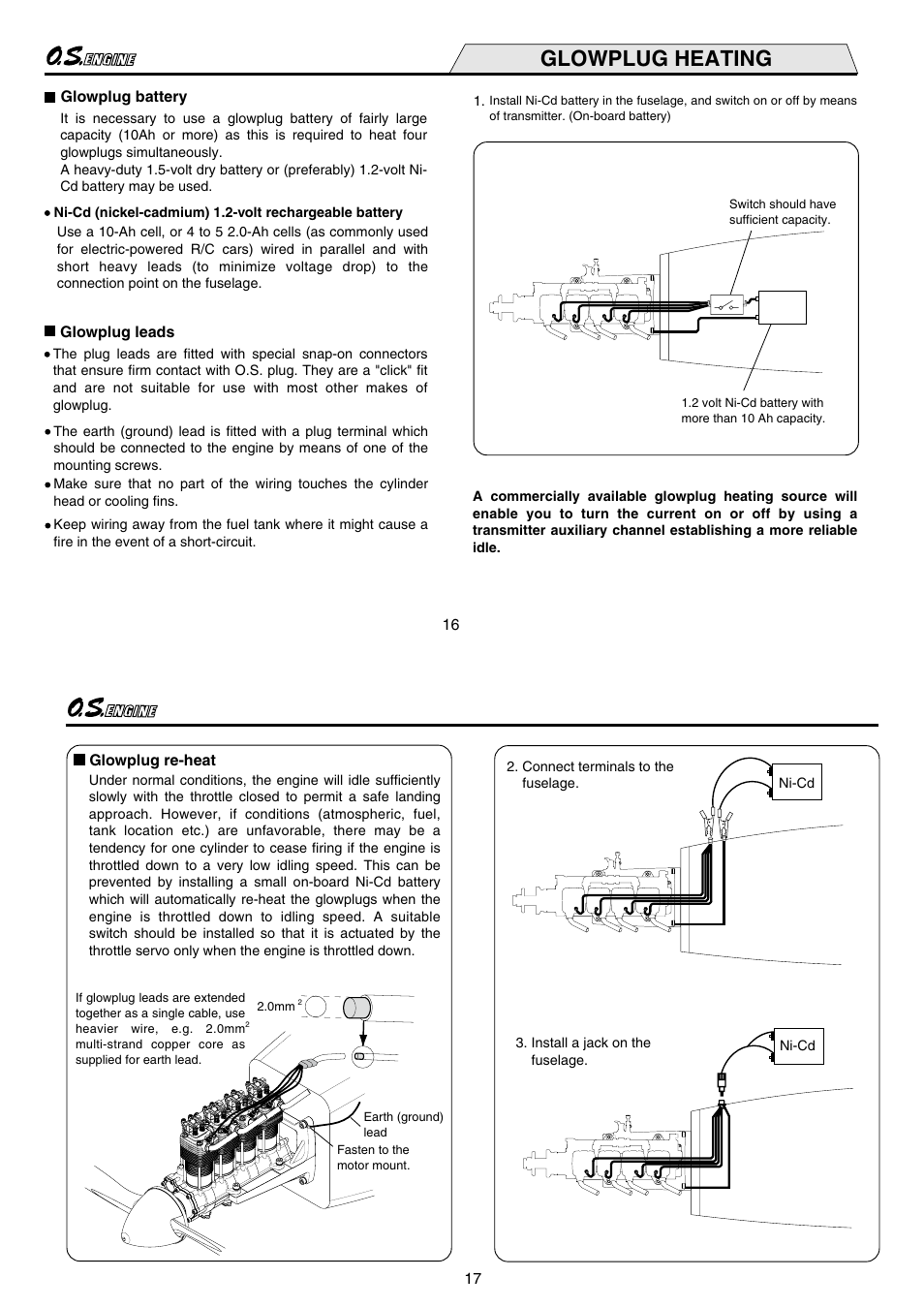Glowplug heating | O.S. Engines IL-300 User Manual | Page 9 / 18