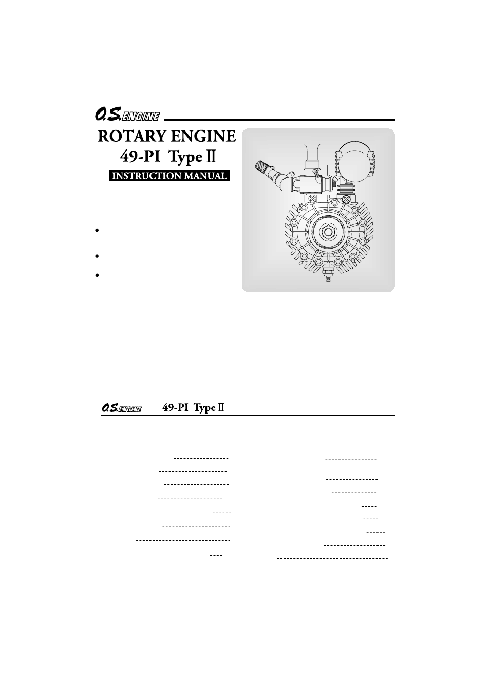 O.S. Engines Rotary 49PI Type II User Manual | 20 pages