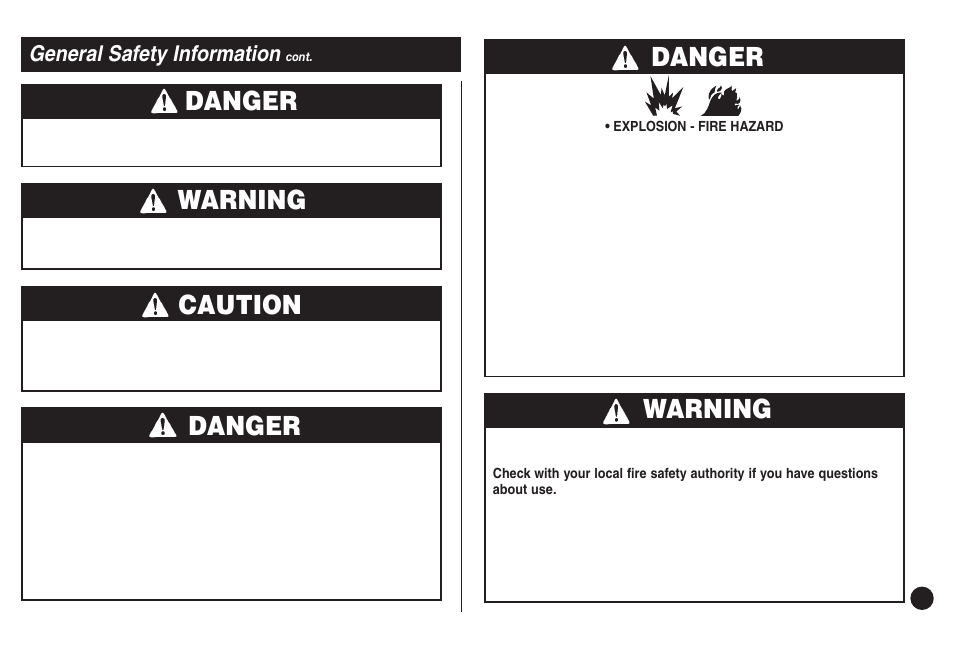 Warning, Danger, Caution | General safety information | Coleman 5430C User Manual | Page 3 / 32