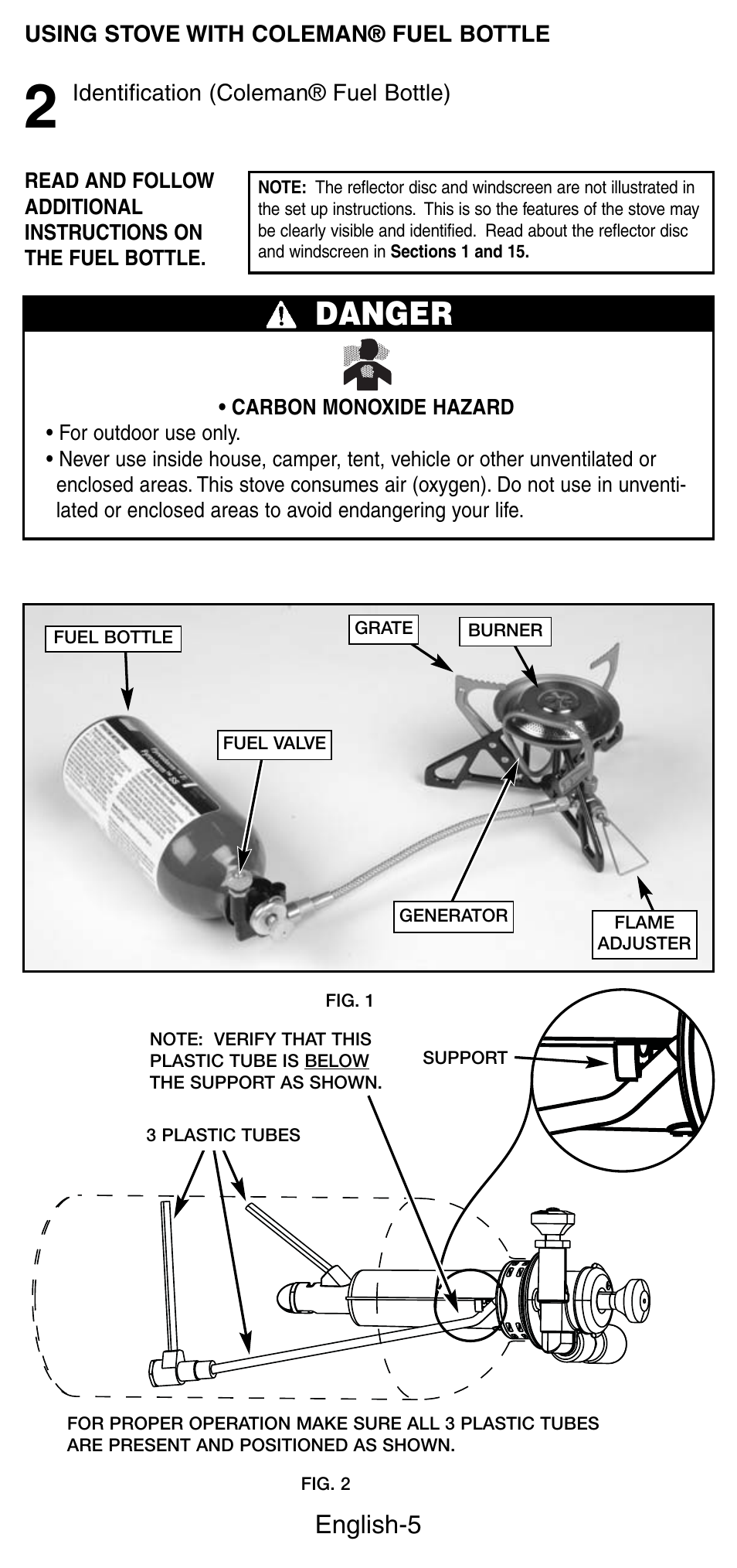 Danger, English-5 | Coleman FYRESTORM 9775 User Manual | Page 6 / 20