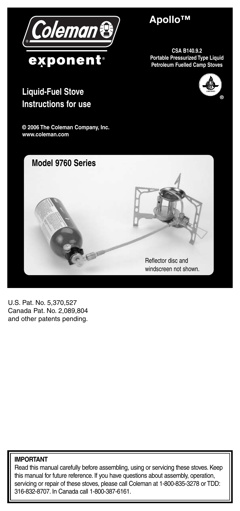 Coleman 9760 User Manual | 20 pages