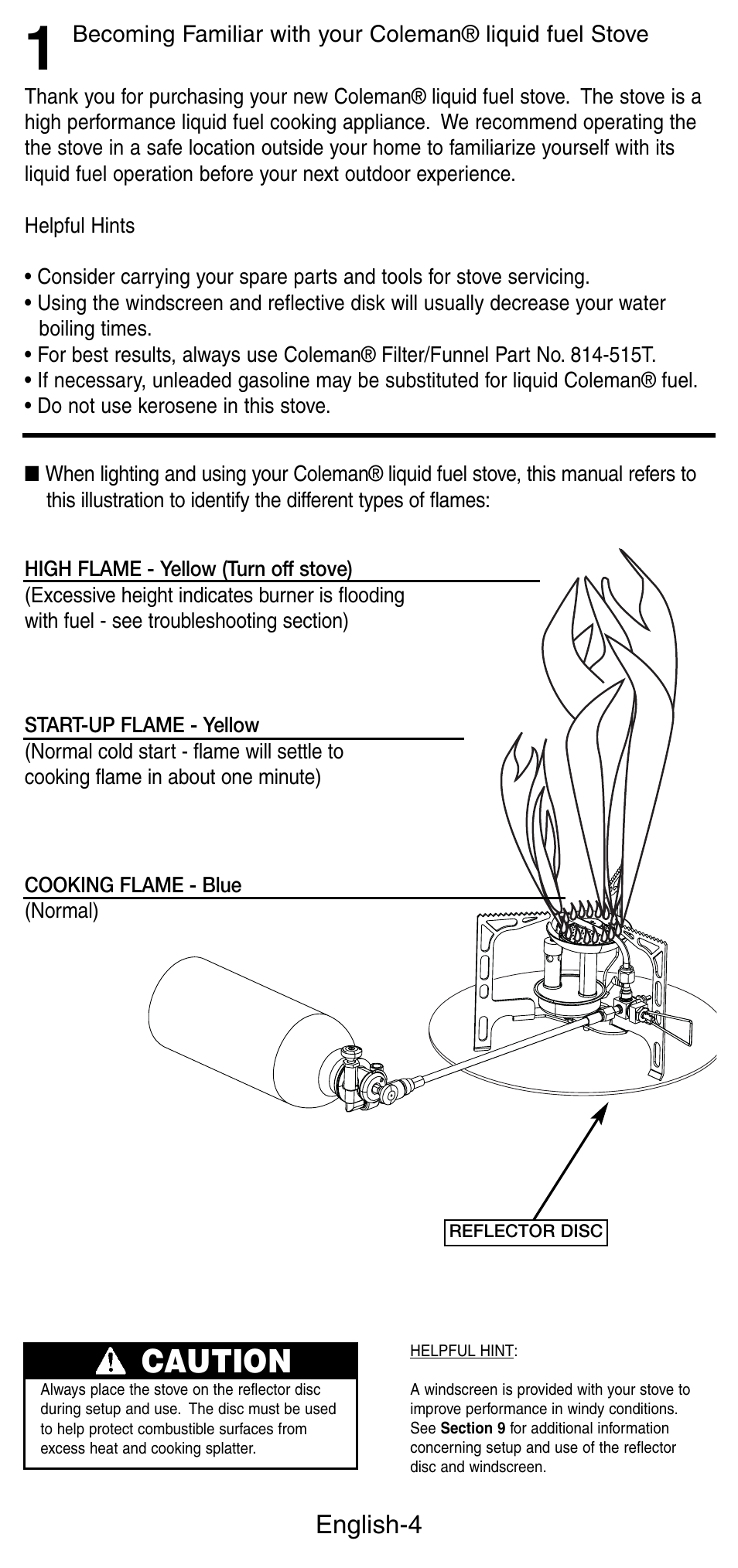 Caution | Coleman 9760 User Manual | Page 5 / 20