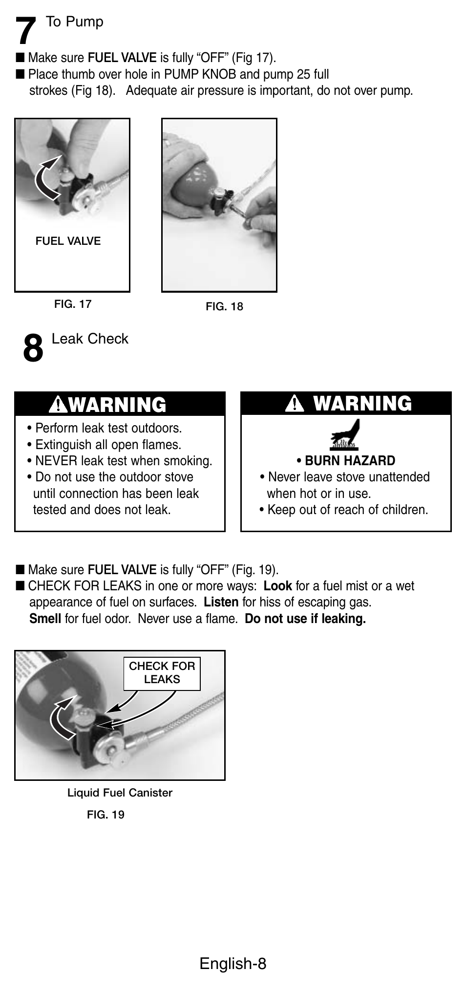 Warning | Coleman 9760 User Manual | Page 9 / 20