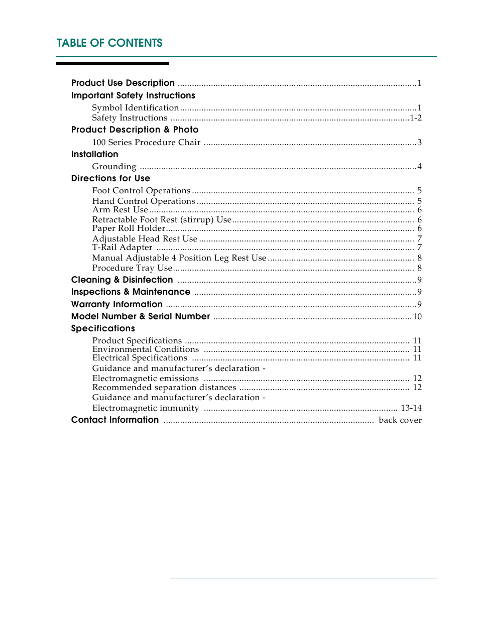 Oakworks 121A Procedure Chair Rev.B User Manual | Page 3 / 20