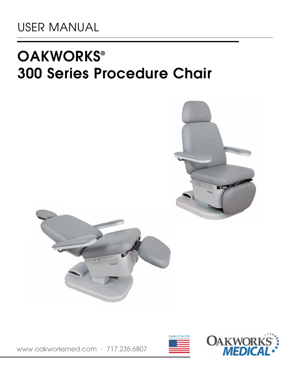 Oakworks 300 Series Procedure Chair Rev.B User Manual | 24 pages