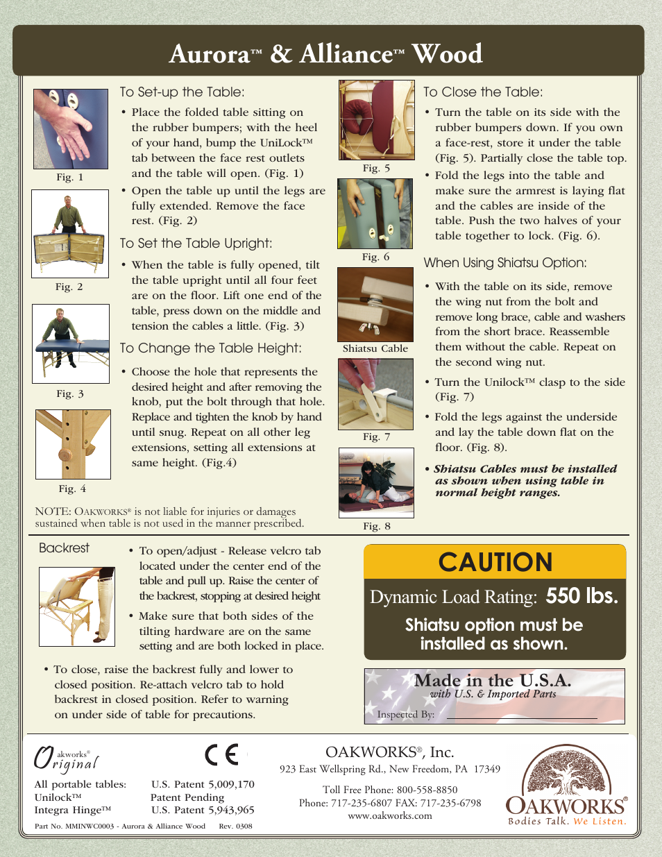 Oakworks Aurora - Set-Up User Manual | 1 page