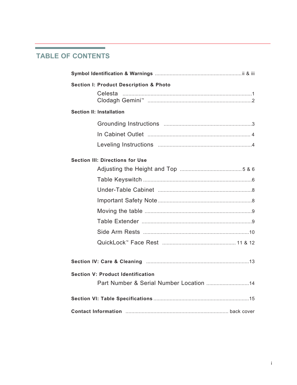 Oakworks Celesta/Clodagh Gemini User Manual | Page 3 / 20