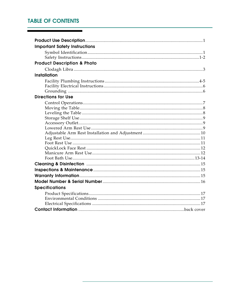 Oakworks Clodagh Libra User Manual | Page 3 / 24