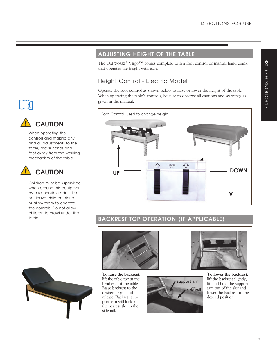 Caution | Oakworks Clodagh Virgo User Manual | Page 11 / 20