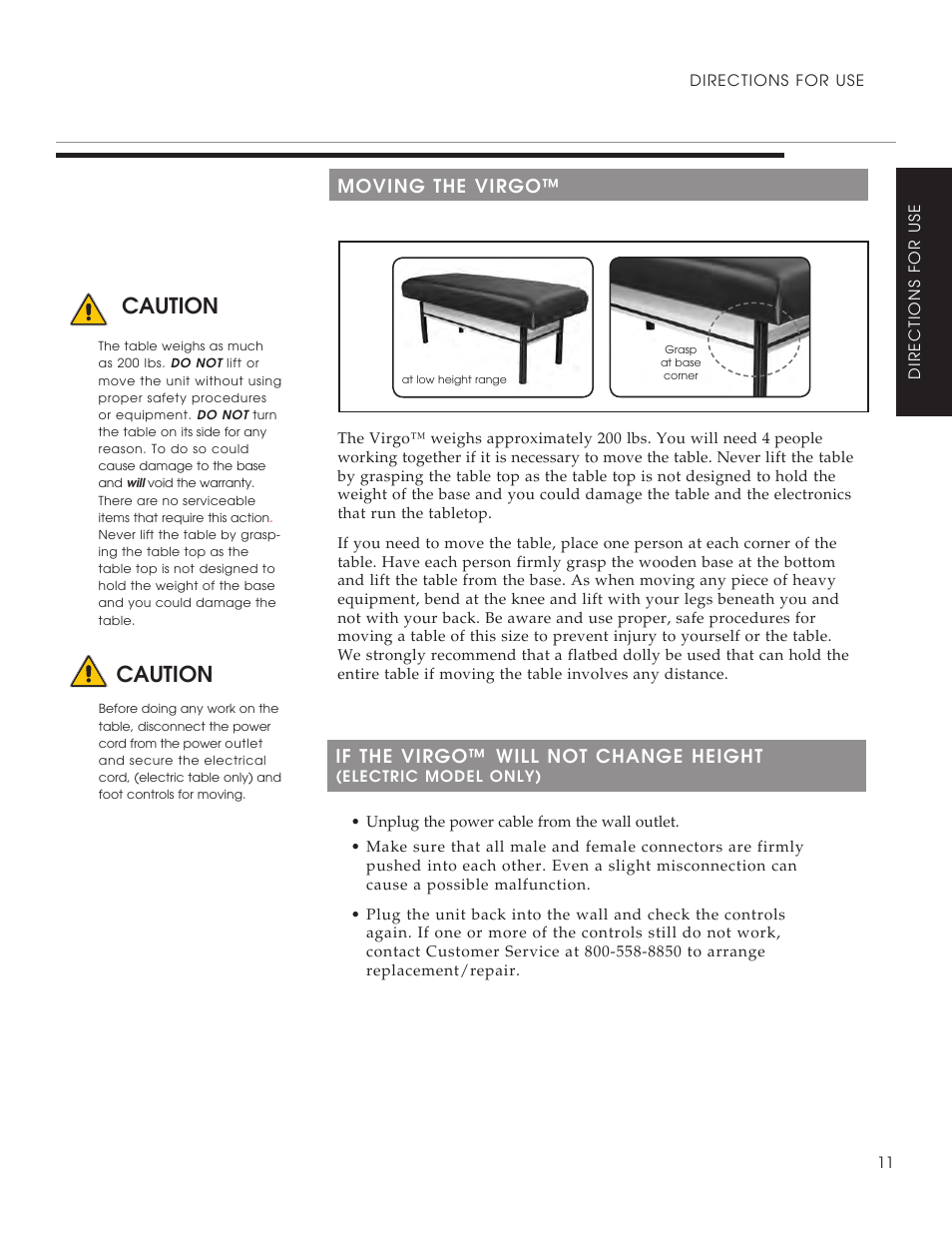 Caution | Oakworks Clodagh Virgo User Manual | Page 13 / 20