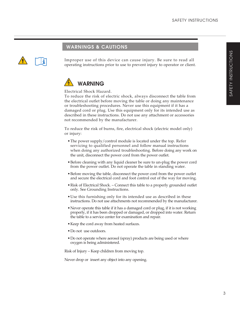 Warning | Oakworks Clodagh Virgo User Manual | Page 5 / 20