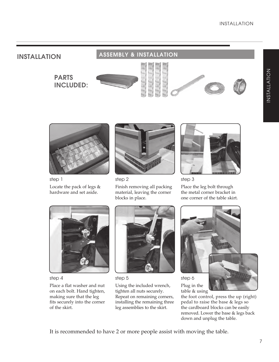 Installation, Parts included | Oakworks Clodagh Virgo User Manual | Page 9 / 20