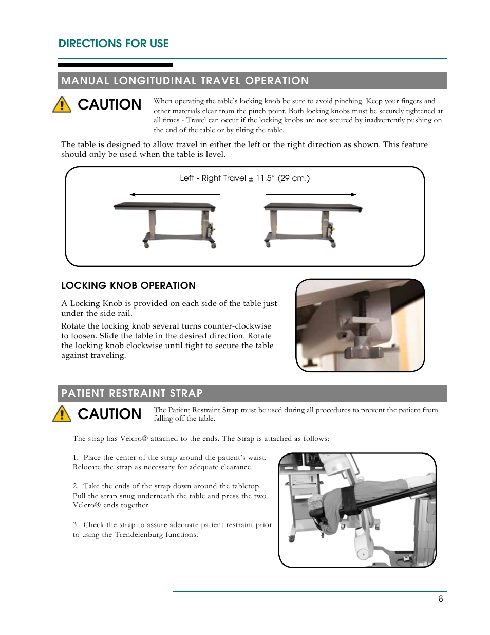 Caution, Directions for use | Oakworks DTPM300 User Manual | Page 11 / 24
