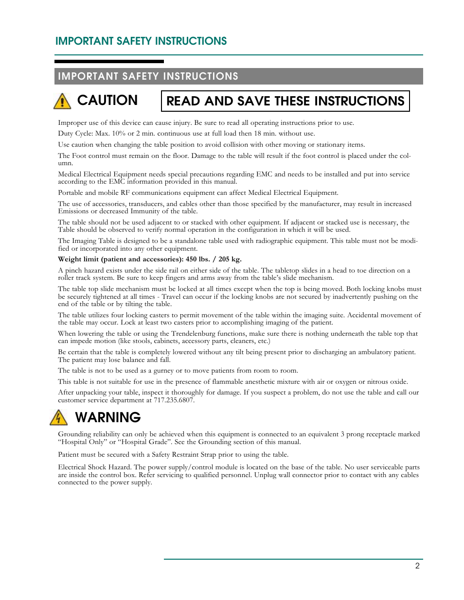 Warning, Caution, Read and save these instructions | Important safety instructions | Oakworks DTPM300 User Manual | Page 5 / 24