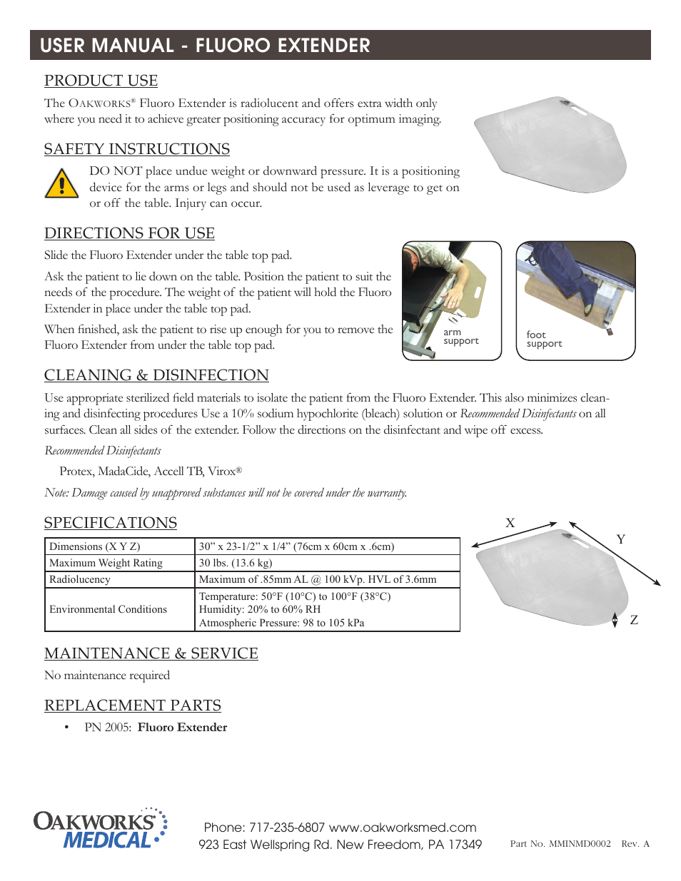 Oakworks Fluoro Extender User Manual | 1 page