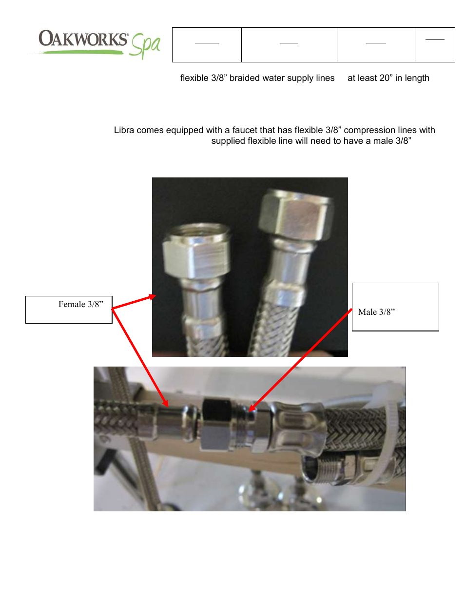 Oakworks Libra Plumbing and Electrical Facility User Manual | Page 4 / 6