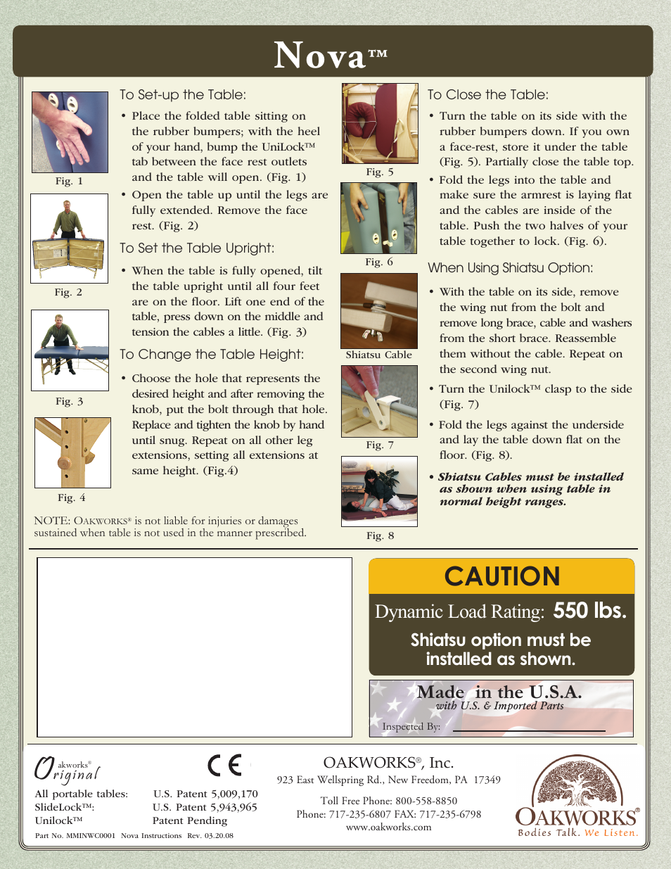 Oakworks Nova Setup User Manual | 1 page