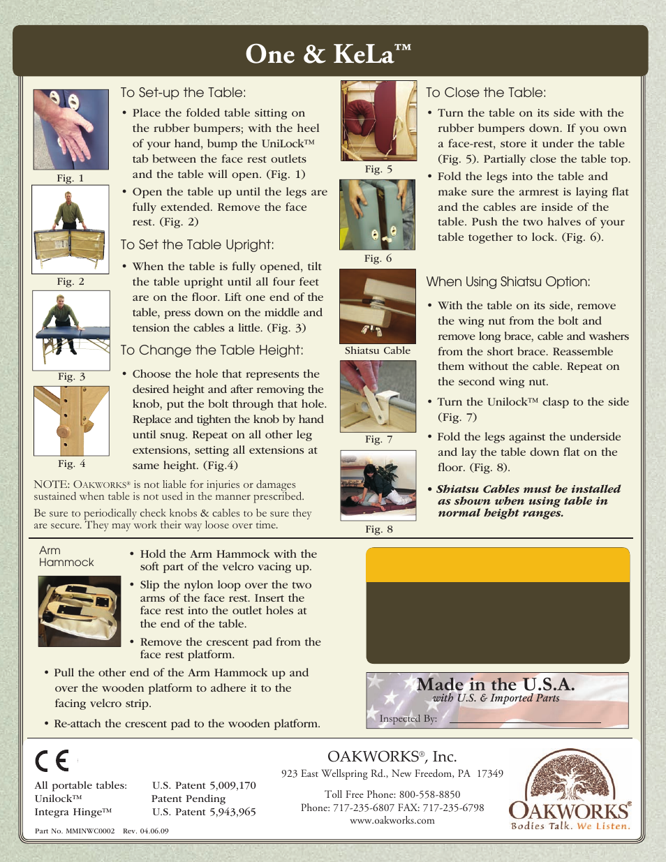 Oakworks One Set-Up User Manual | 1 page