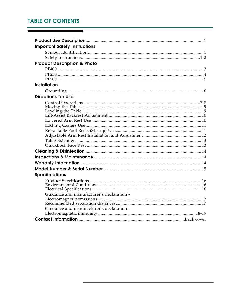 Oakworks PF250 User Manual | Page 3 / 24