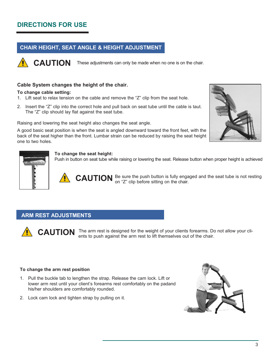 Caution, Directions for use | Oakworks Portal Pro 3 Rev.A User Manual | Page 4 / 8