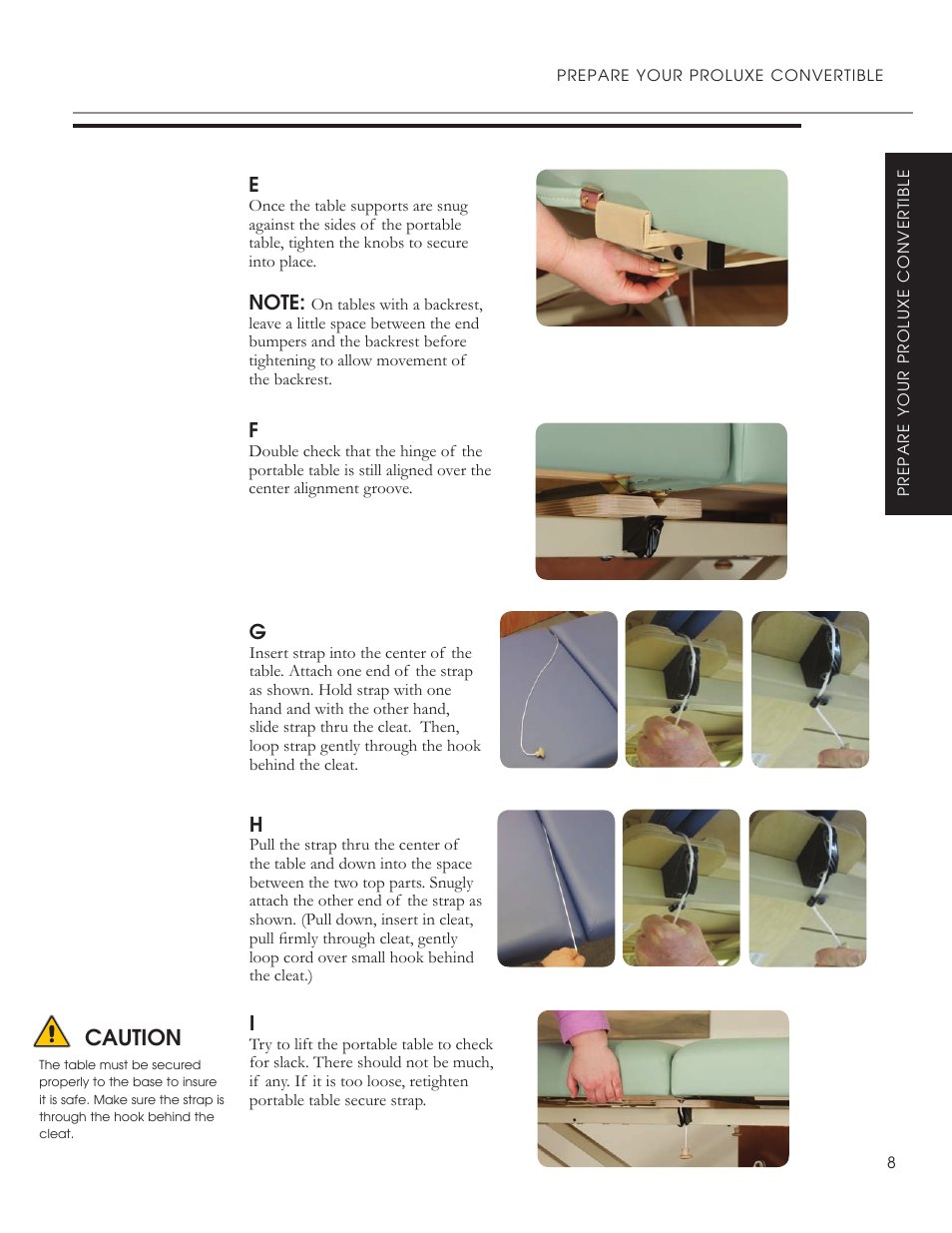 Caution | Oakworks ProLuxe Convertible User Manual | Page 11 / 20