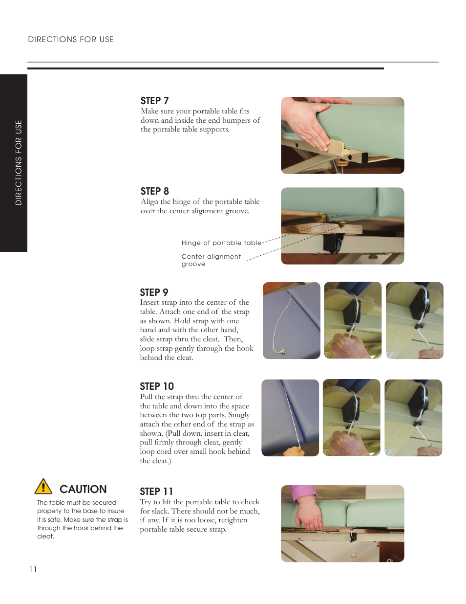 Caution, Step 8, Step 7 | Step 9, Step 10, Step 11 | Oakworks ProLuxe Convertible User Manual | Page 14 / 20